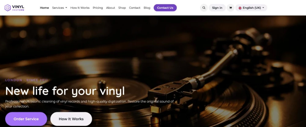 VinylRestore pagrindinis puslapis